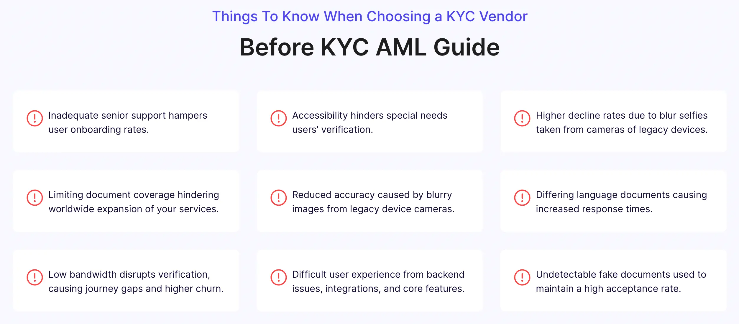 Challenges faced by Fintech in choosing the right KYC Vendor