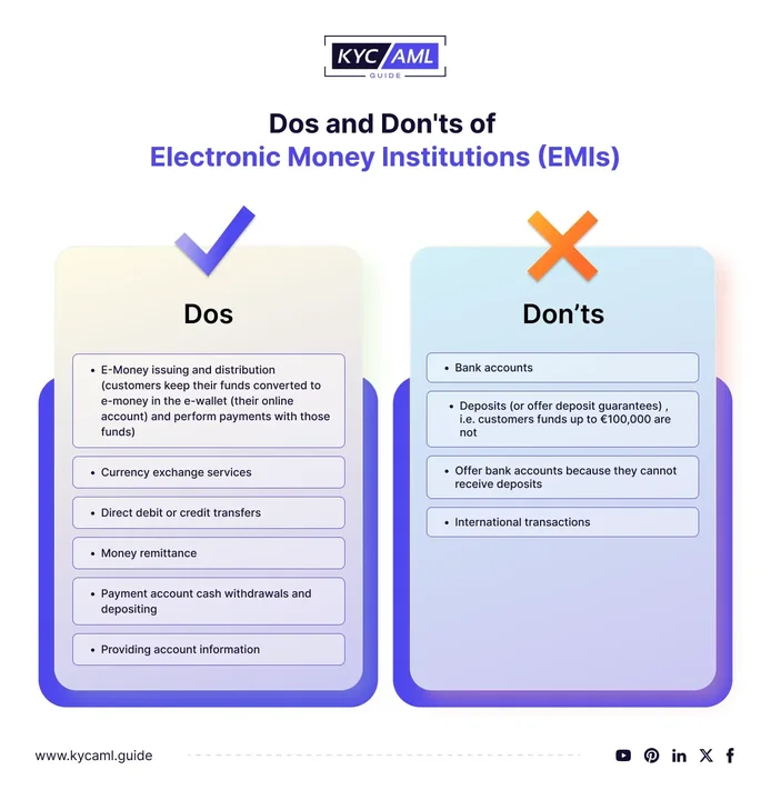Dos and Donts of Electronic Money Institution