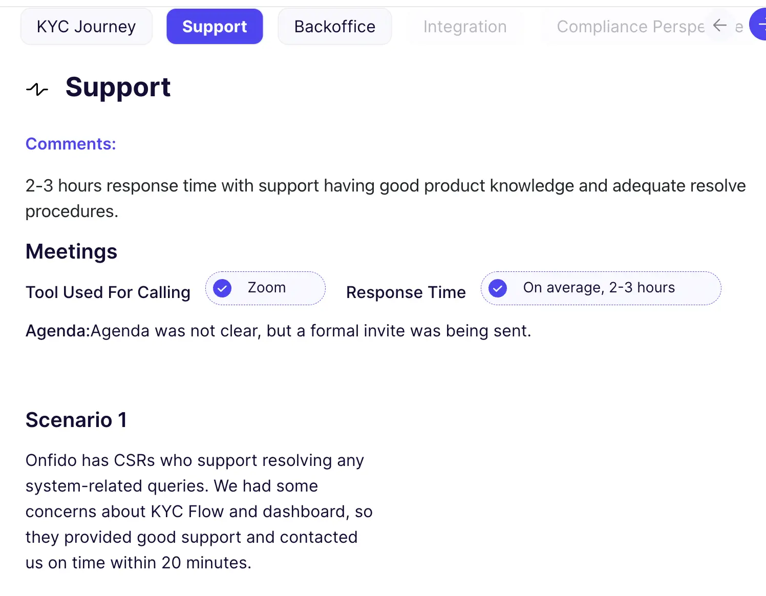 Client Support Onfido